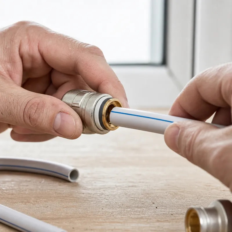 Installation manuelle d'un raccord multicouche sans sertissage pour éviter les fuites